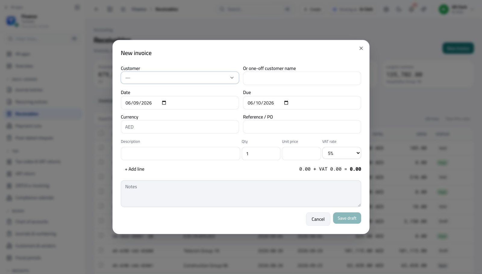 Accounts Receivable Clerk — Raise a customer invoice in Tarleaks ERP
