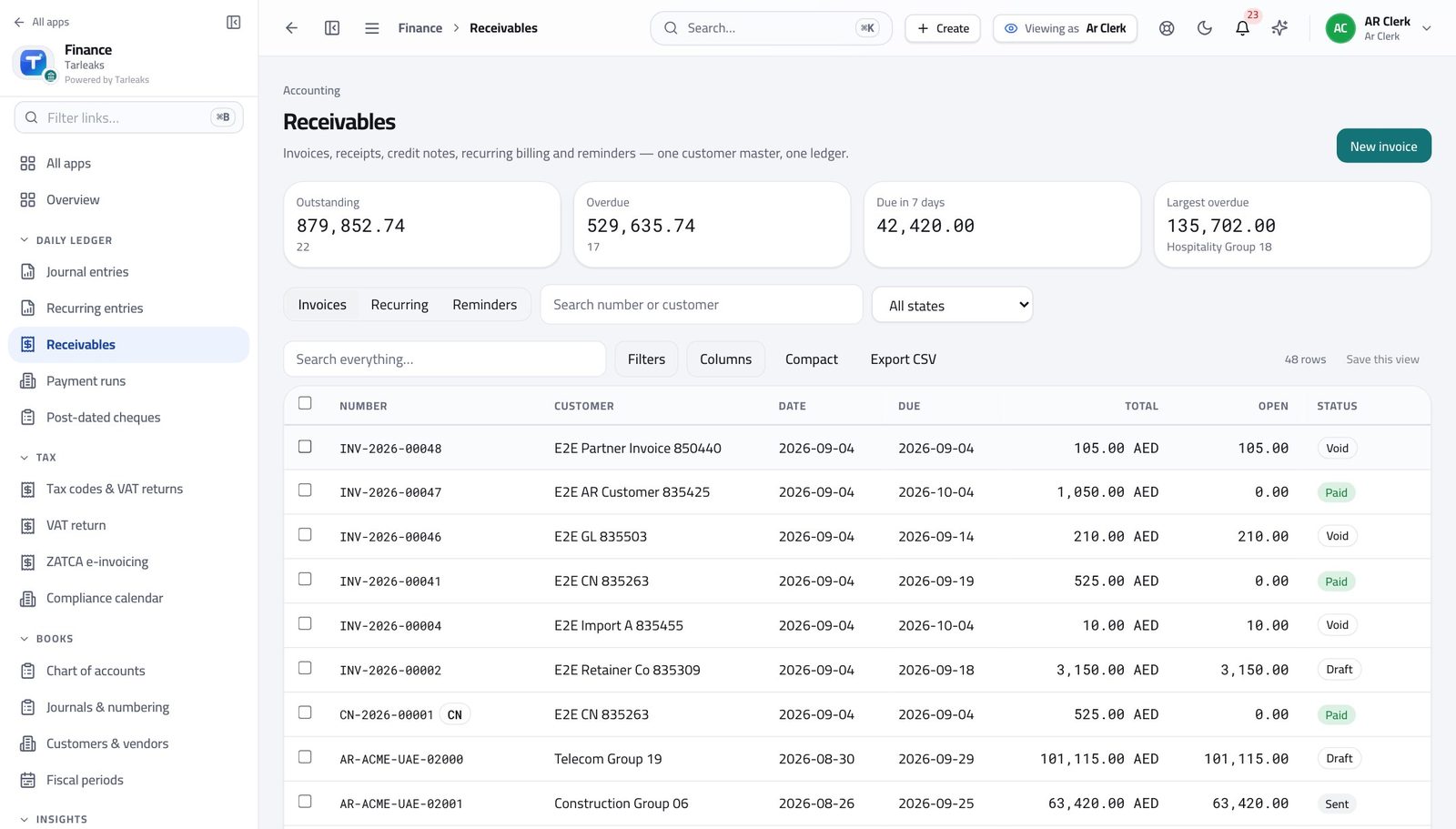 Accounts Receivable Clerk view of supplier bills are not yours in Tarleaks ERP