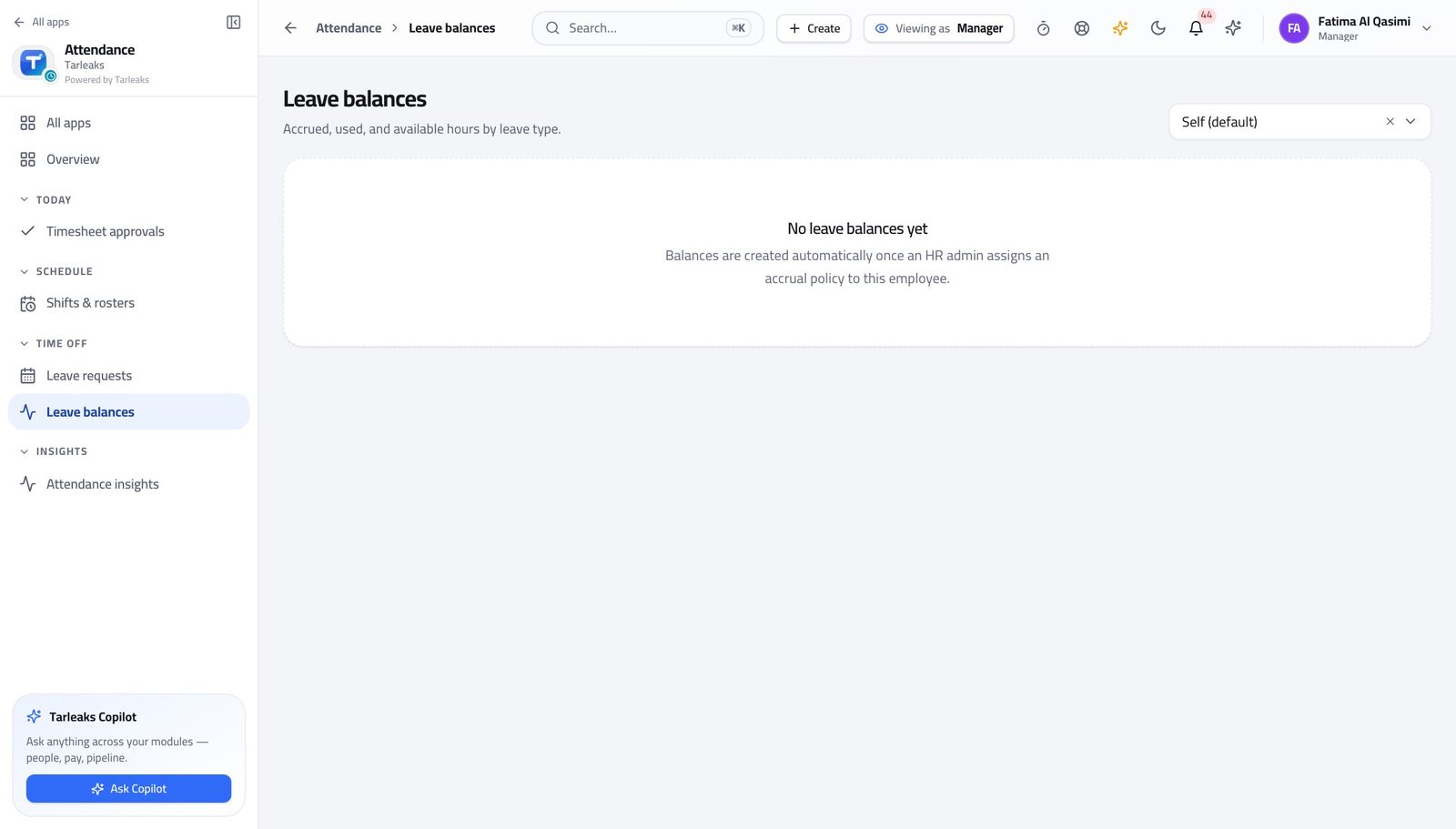 Line Manager view of check the hours before you agree to the leave in Tarleaks ERP