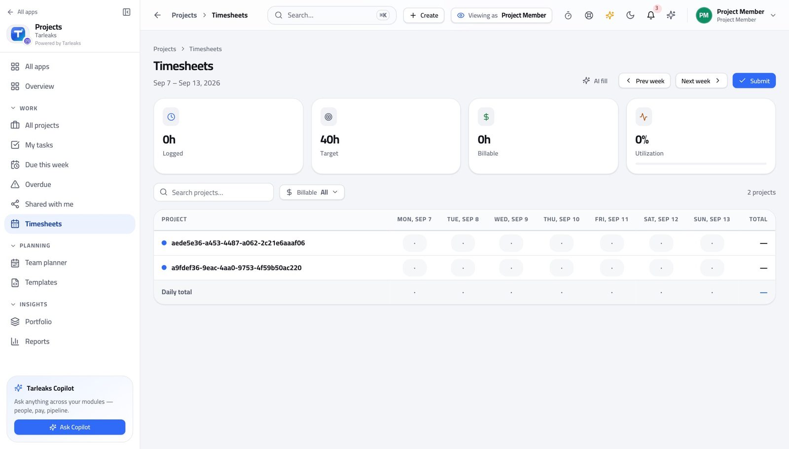 Team Member view of approving hours is refused — including your own in Tarleaks ERP